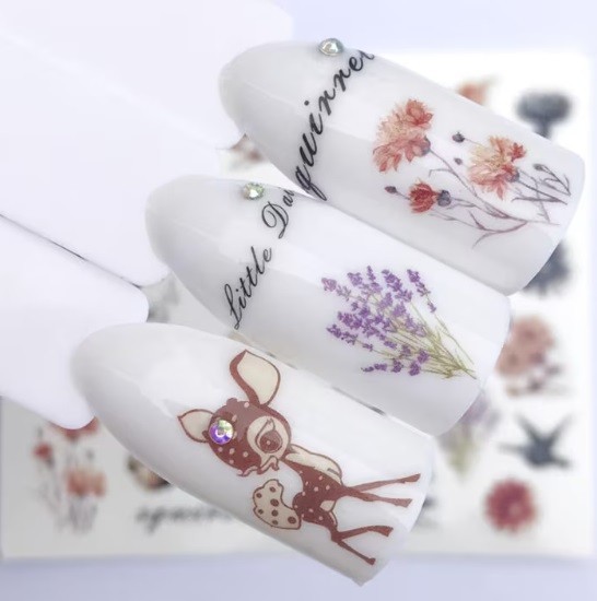 Flower, Floral Nail Art Water Decals DIY Nail Wraps.(Group 3)