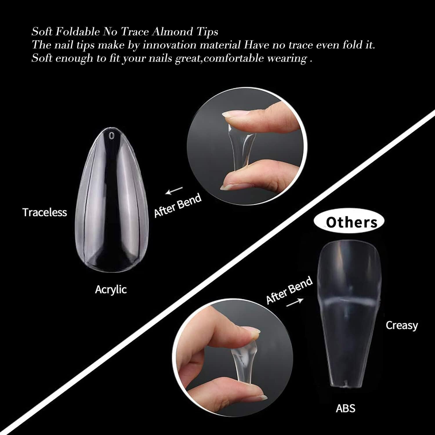 Clear Gel Tips for Nail Extensions & Nail Art – Long Lasting – Easy to Use
