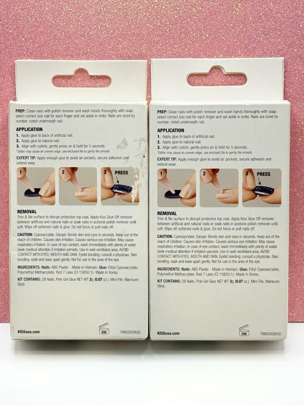 Kiss Gel Fantasy Magnetic Silver Short Press-On Manicure Nails 89129 (Lot Of 2)
