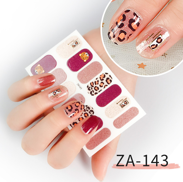3D Glitter Nail Wraps Full Size Sticker Nail Polish Art Self-Stick Decor NS22