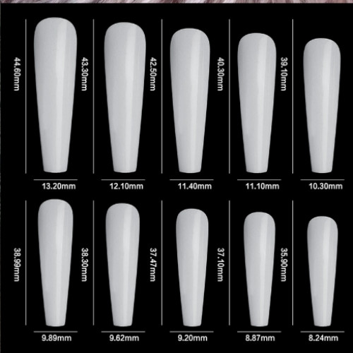 Curve Fake Nails Clear Natural Acrylic Artificial Nail Art Tips 500pcs