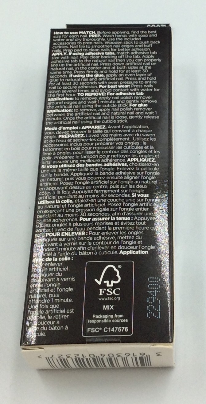Sally Hansen Salon Effects Perfect Manicure Press On Nails, Block Party, 4 Packs