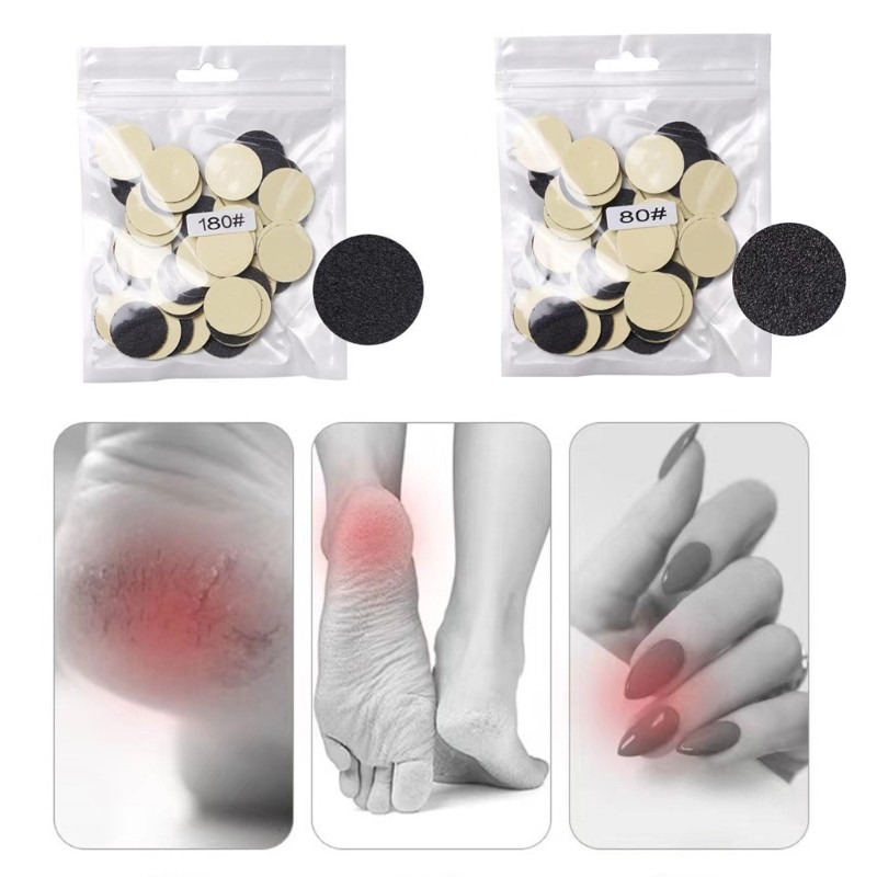 50x Practical Replaceable Sandpaper Discs for Dead Skin Removal Dry-Skin Removal