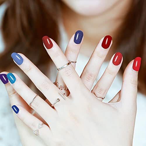 224 Pieces 16 Sheets 4th of July Nail Independence Day Nail Polish Strips-03