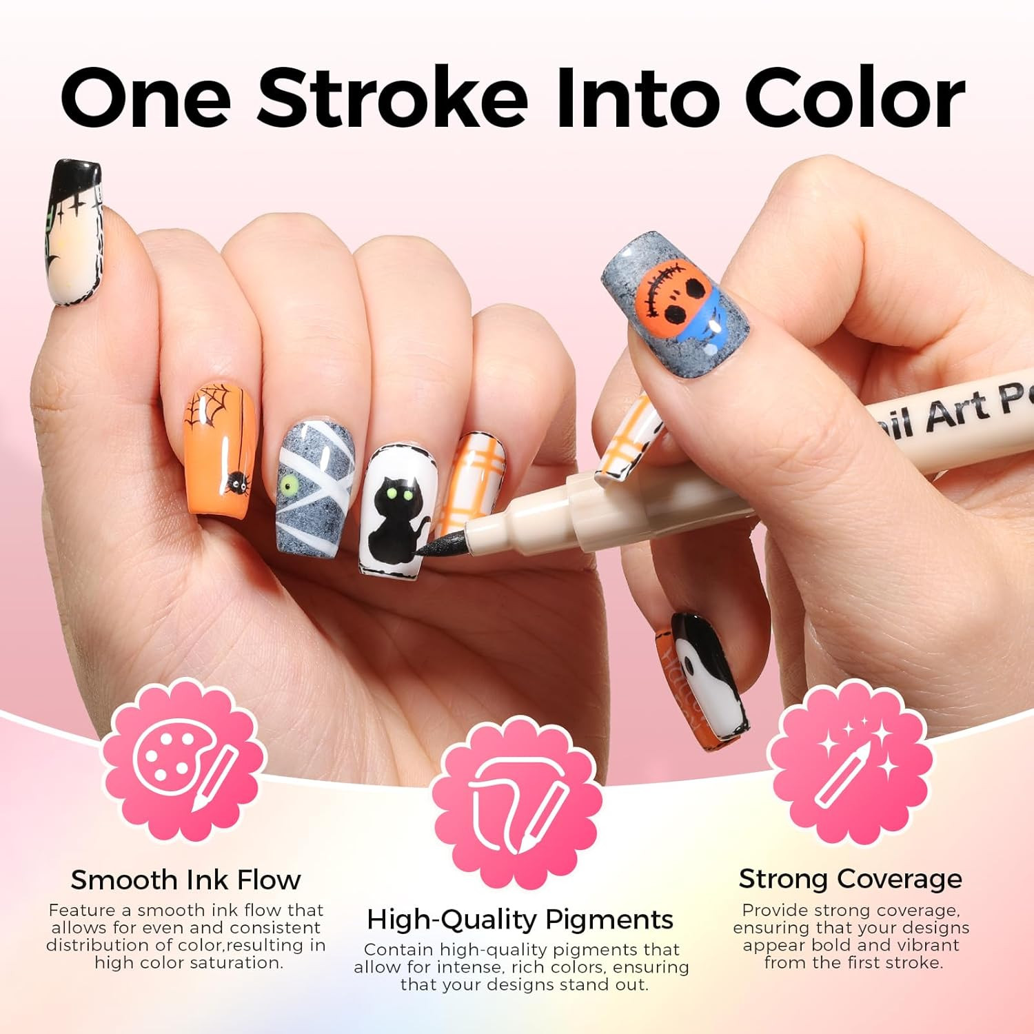 12-Color 3D Nail Art Pens Set – Quick-Drying, Non-Toxic, Beginner-Friendly