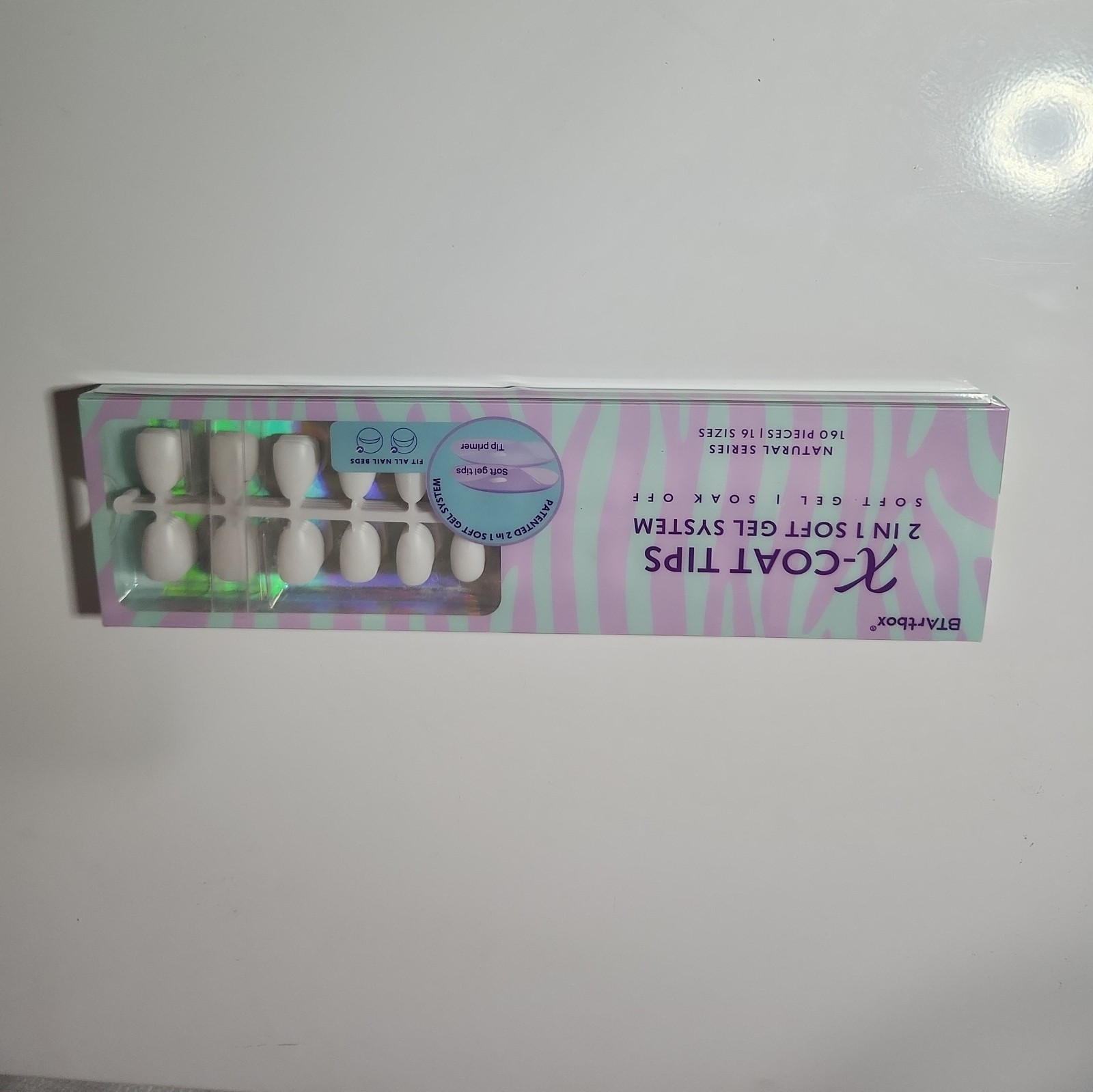 BTArtbox Nails X-Coat Tips 2 In 1 Soft Gel System Natural Series 160 Pc 16 Sizes