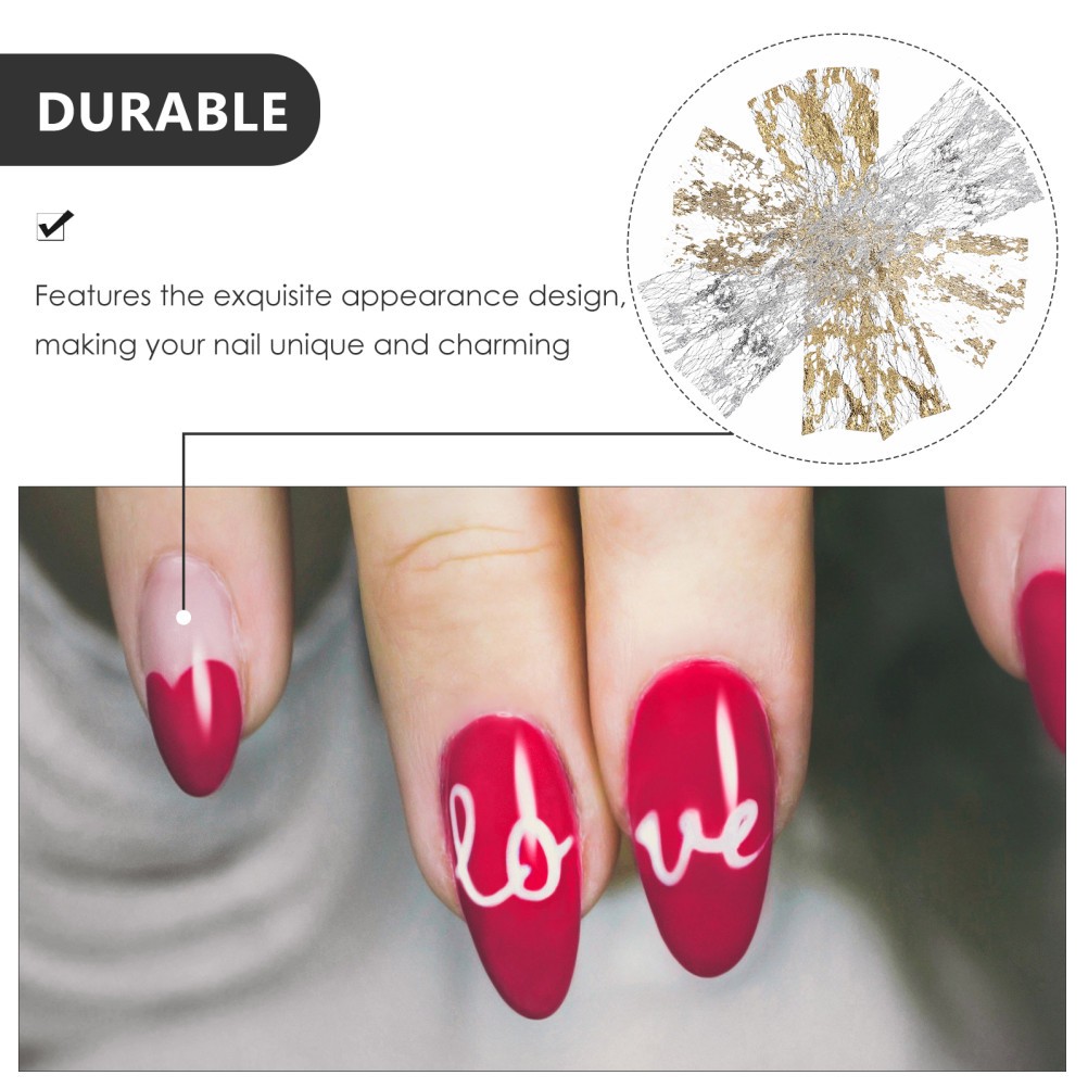 6Pcs Nail Art Foil Flakes Gold Foil Charms for DIY Manicure Accessories