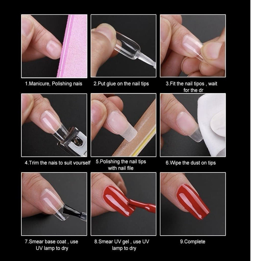 Lot 3-Almond Fake Gel Nail Tips 120ct Almond Press on Nail Medium Stocking Stuff