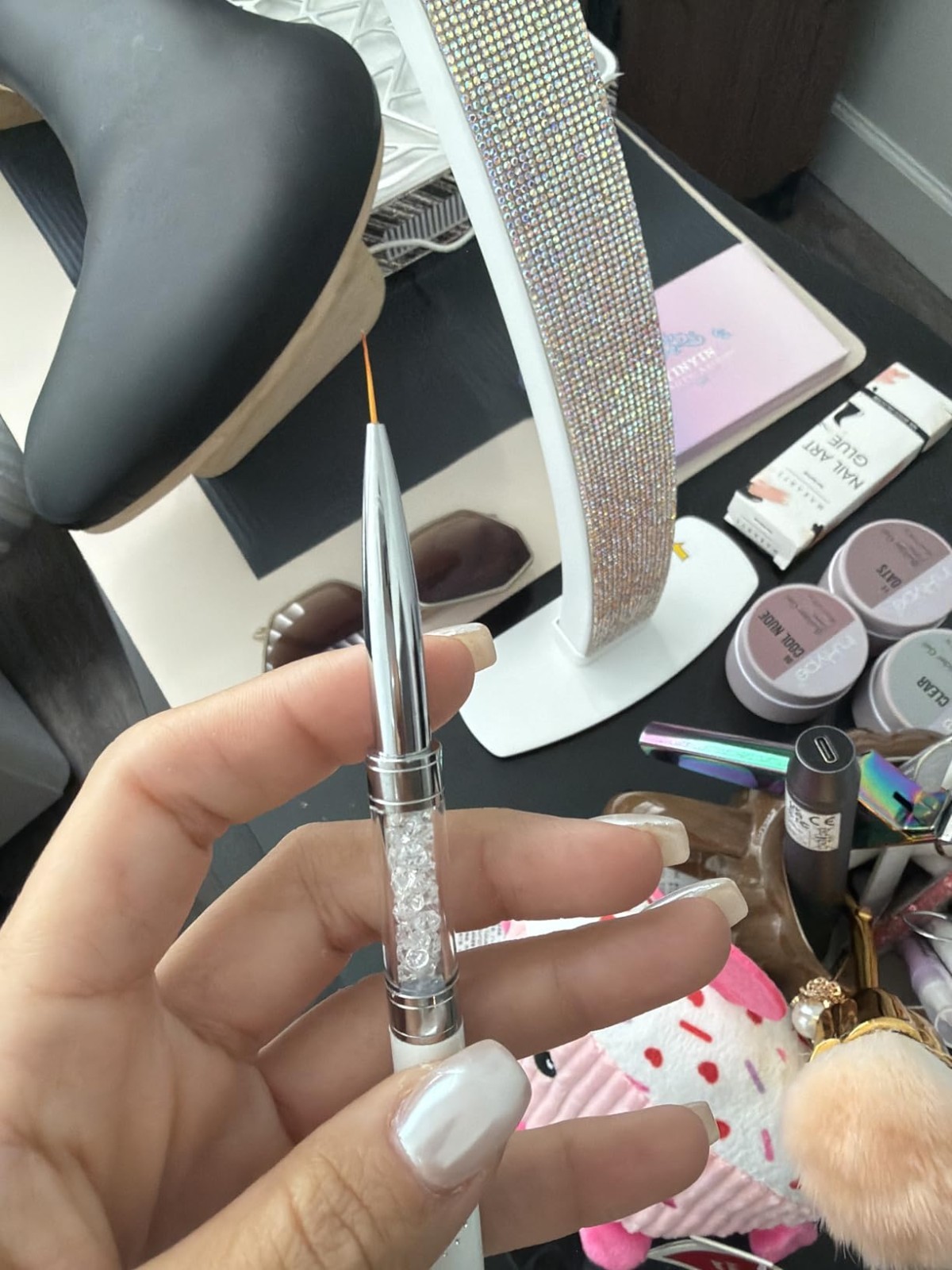 Double Ended Nail Builder Gel Brush Liner Set 2 Pcs Design Professional Nail Art
