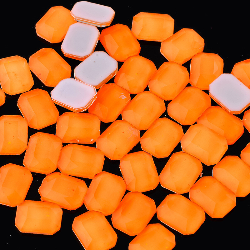 20pcs 6x8mm Nail Art Shaped Rectangular Flat Bottom Glass Rhinestone