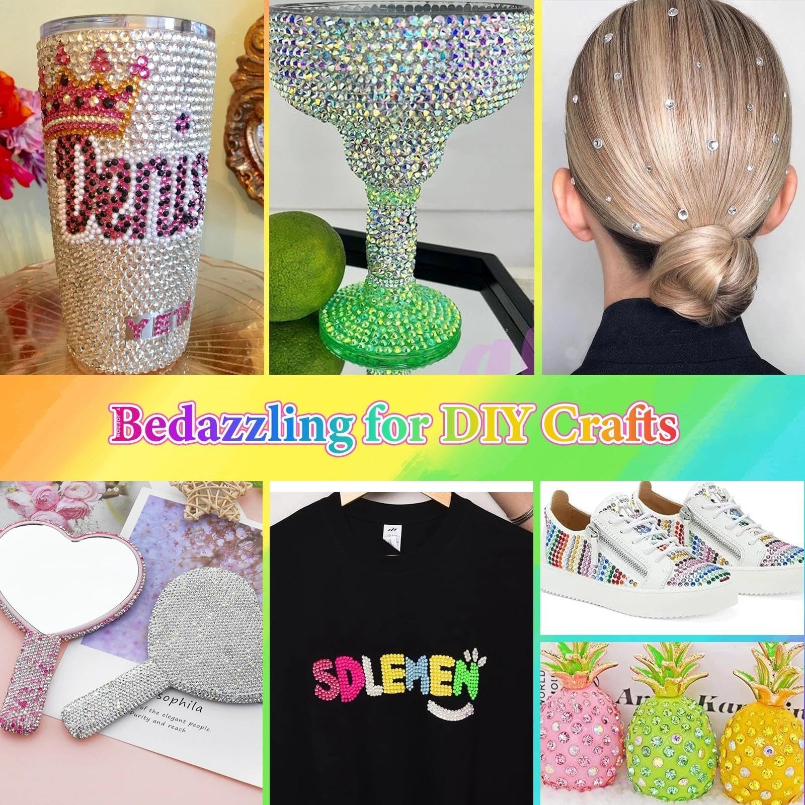 32000Pcs Rhinestones Bedazzling Kit with Tools, 3mm Color Resin Rhinestones f…