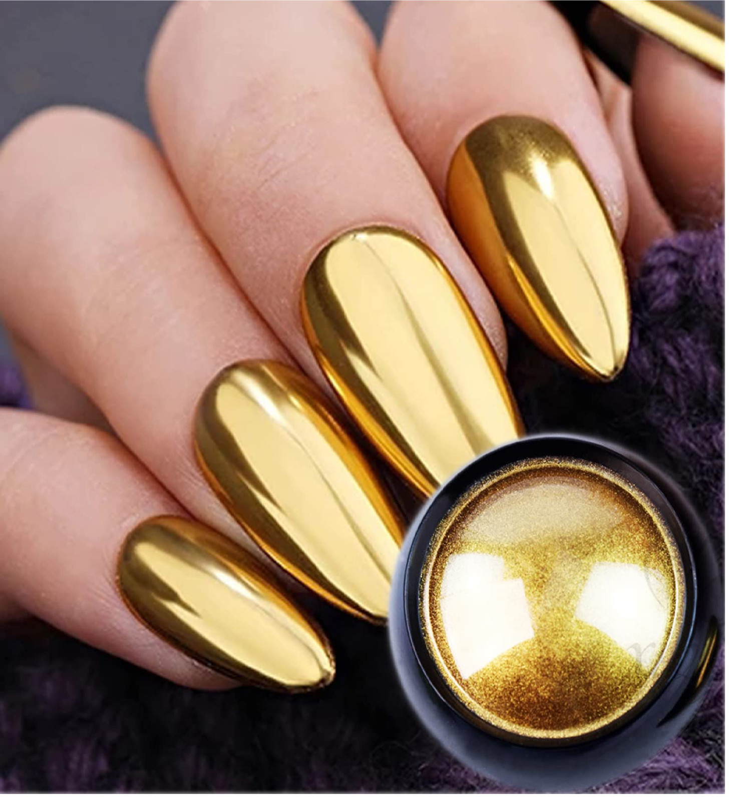 Holographic Mirror Gold Nail Chrome Powder Effect Metallic Dust Sequins UV Gel G