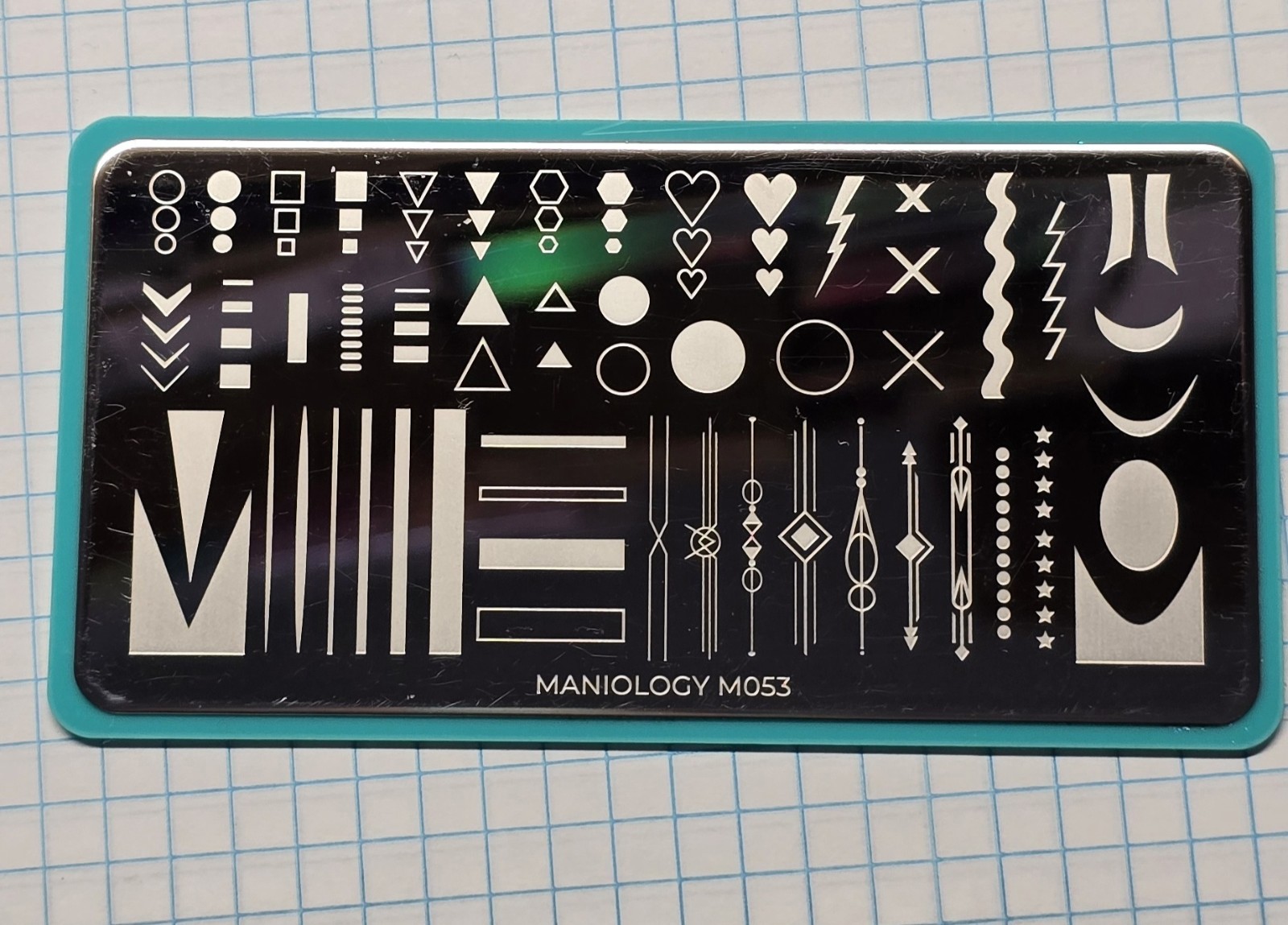 Maniology M053 Classique Love Your Accent Nail Stamp Plate Hearts Tribal Stripes