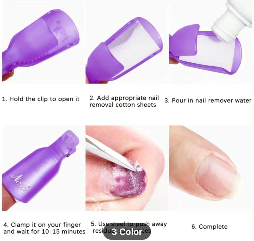 5Pcs/10Pcs UV Gel Polish Remover Wraps Silicone Soak Off Cap Clip Nail Art Tools