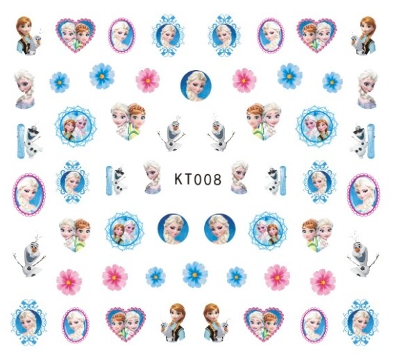 1-10 sheets Kids Nail Stickers Frozen Princess Cinderella Snow White Rapunzel