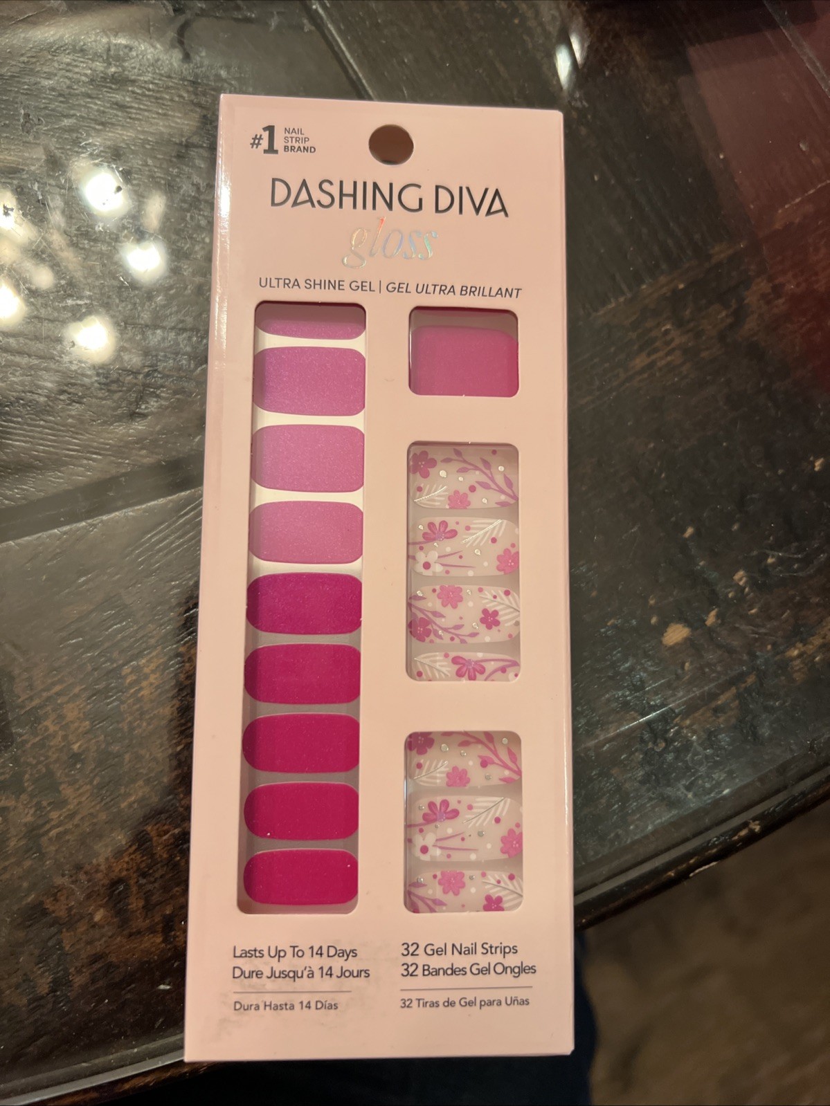 Dashing Diva Nail Strips Gloss Ultra Shine Gel Fleur Flair Up 32 Nail Strips