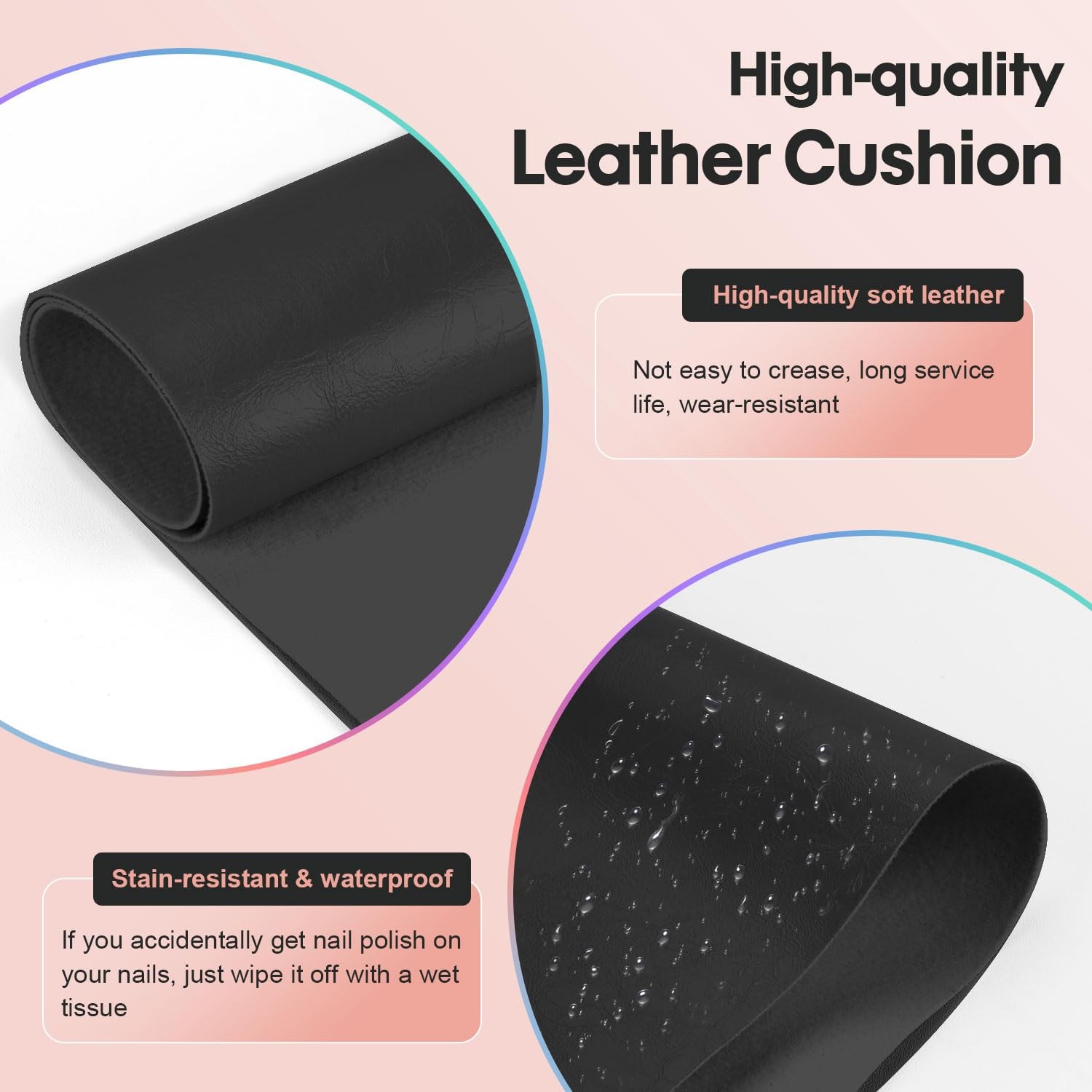 Arm Rest for Nails Tech with Table Mat for Salons and Home Manicures, Soft Micro