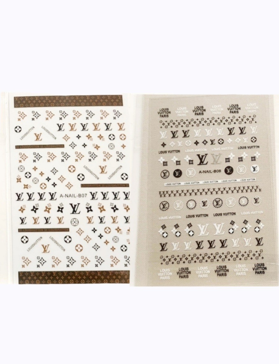 NWT NAIL ART DESIGN SELF-SEAL STICKERS BUNDLE: TAN N°25 & BLACK/WHITE N°26!