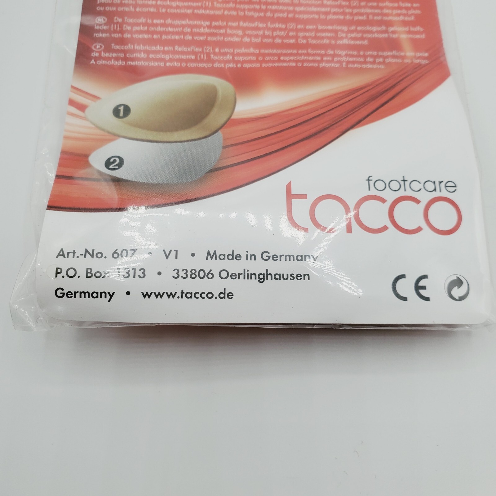 2 Pair X Large Xl Tacco 607 TaccoFIT Self Adhesive Leather Metatarsal Pad Pads