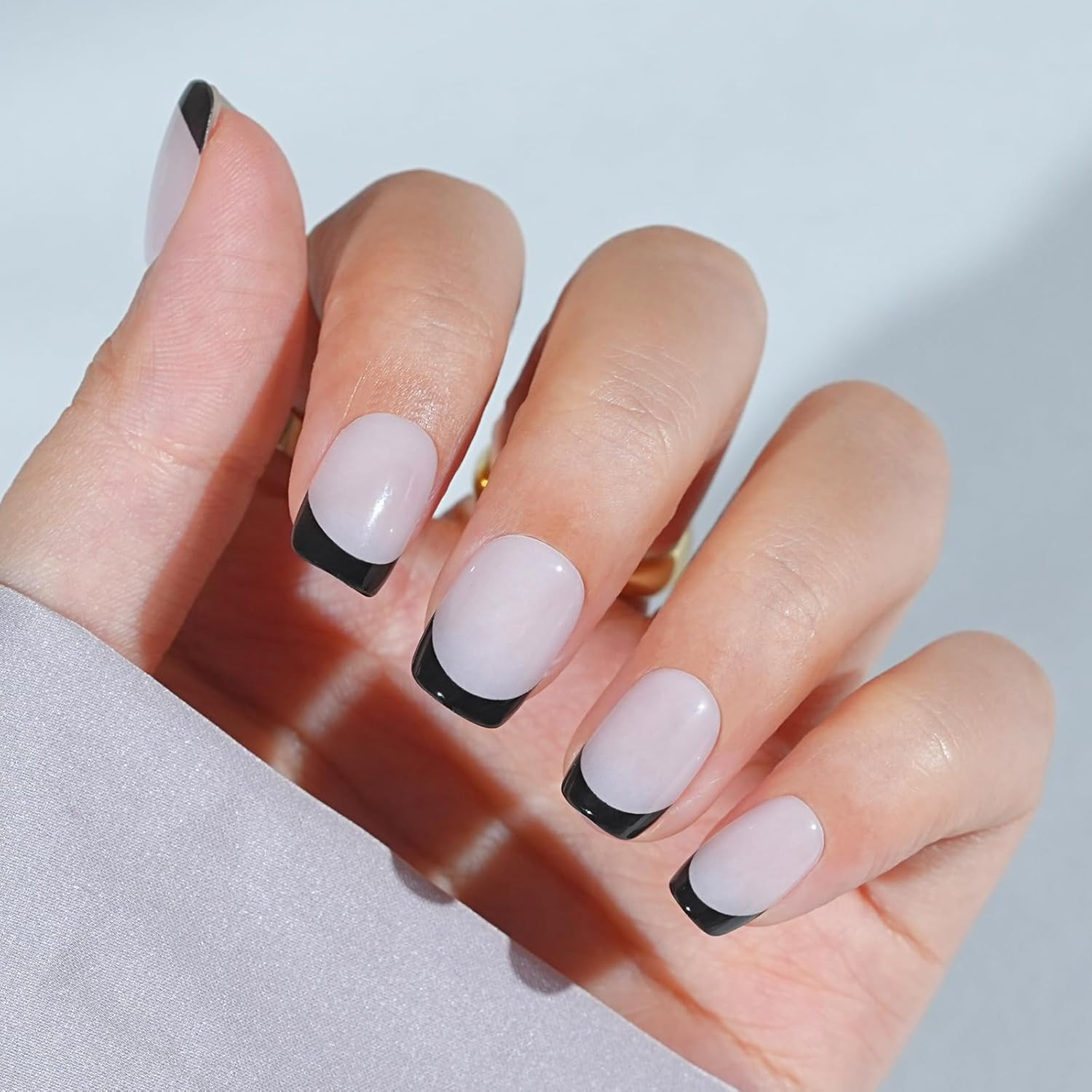Press on Nails Short – Acrylic Press on Nails Red, Square Glue on Nails with Na