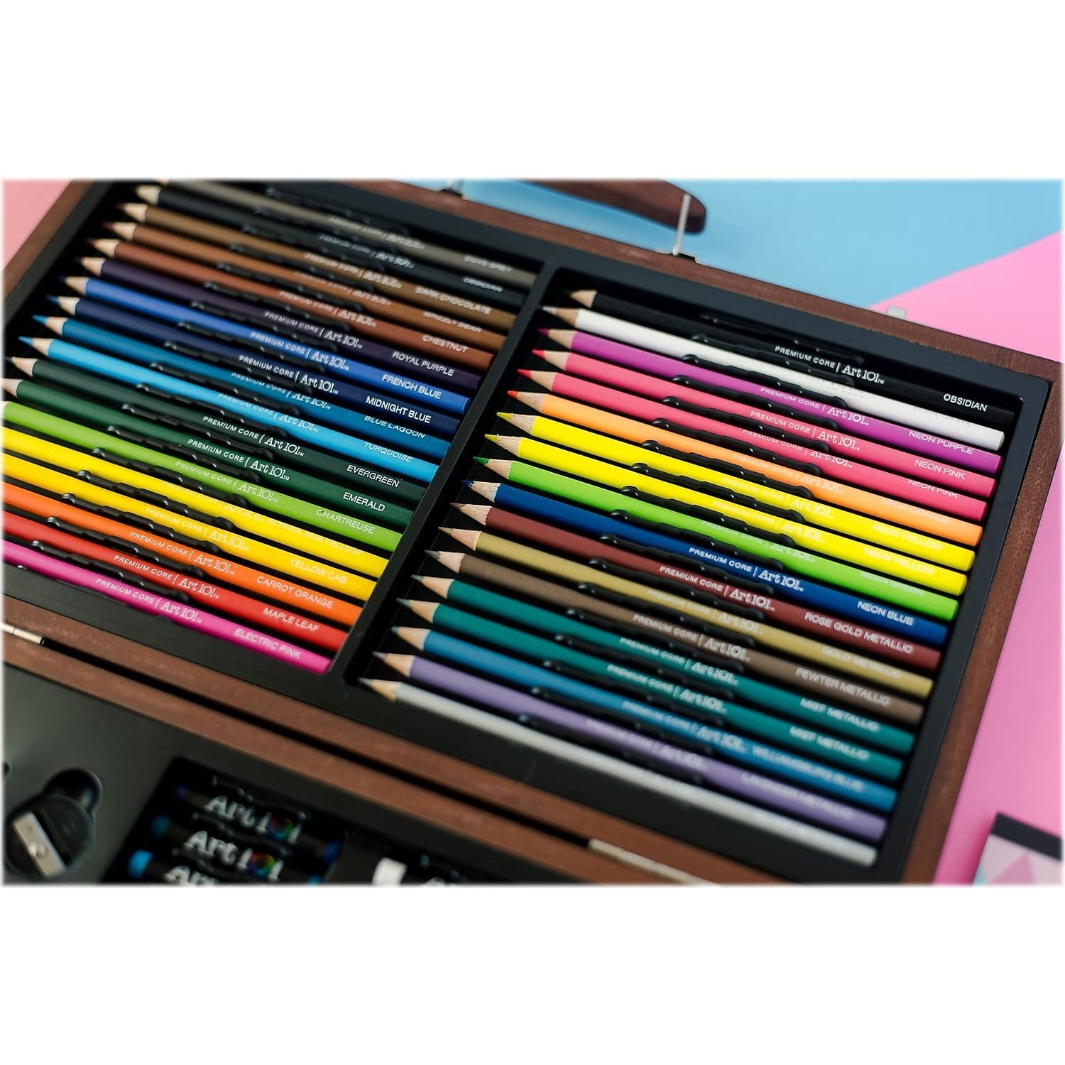 Art 101 Draw and Color Art Set, Assorted Colors, 106 Pieces (53106)