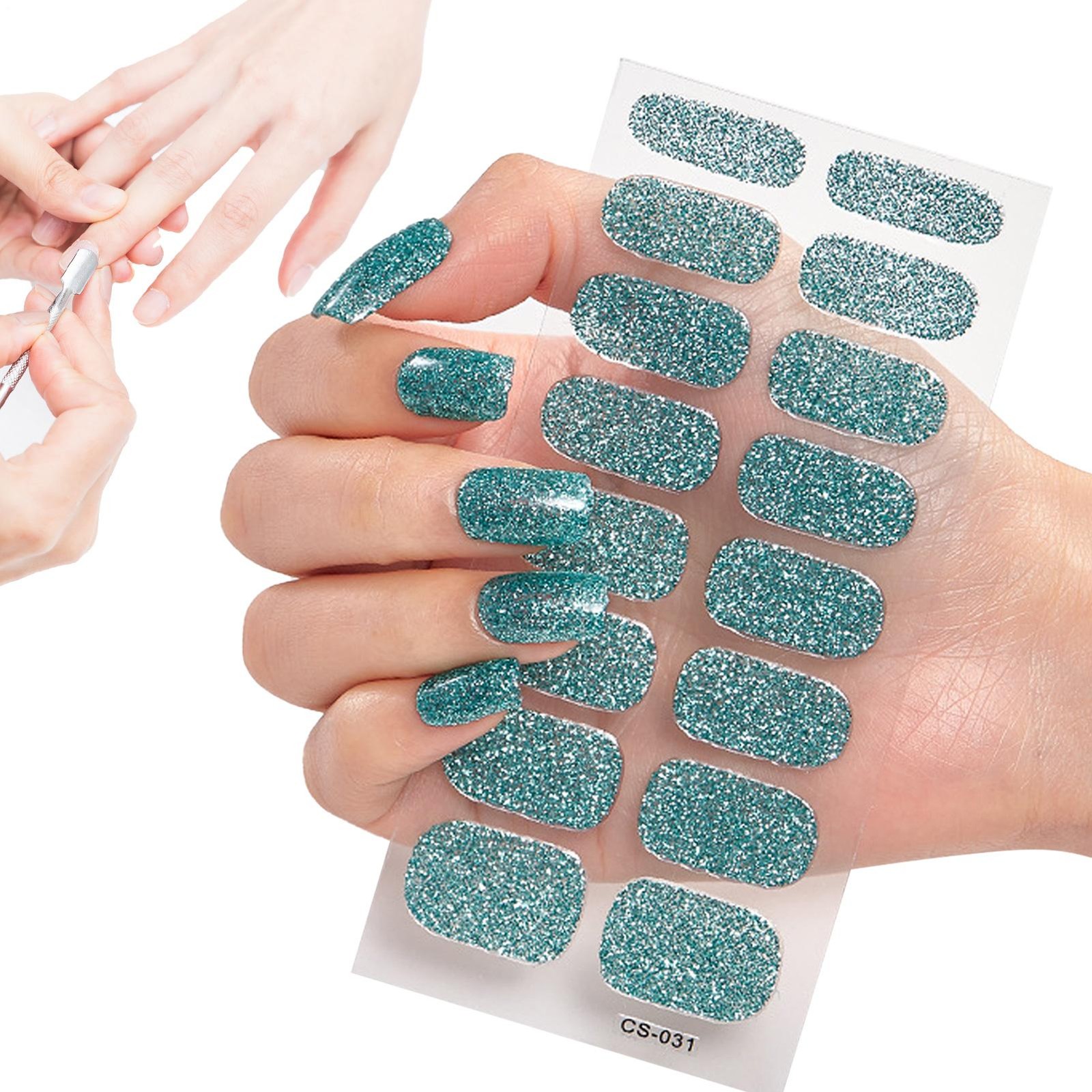 Nail Polish Stickers Peel And Stick Nail Wraps Semi-Cured Gel Nail Strips