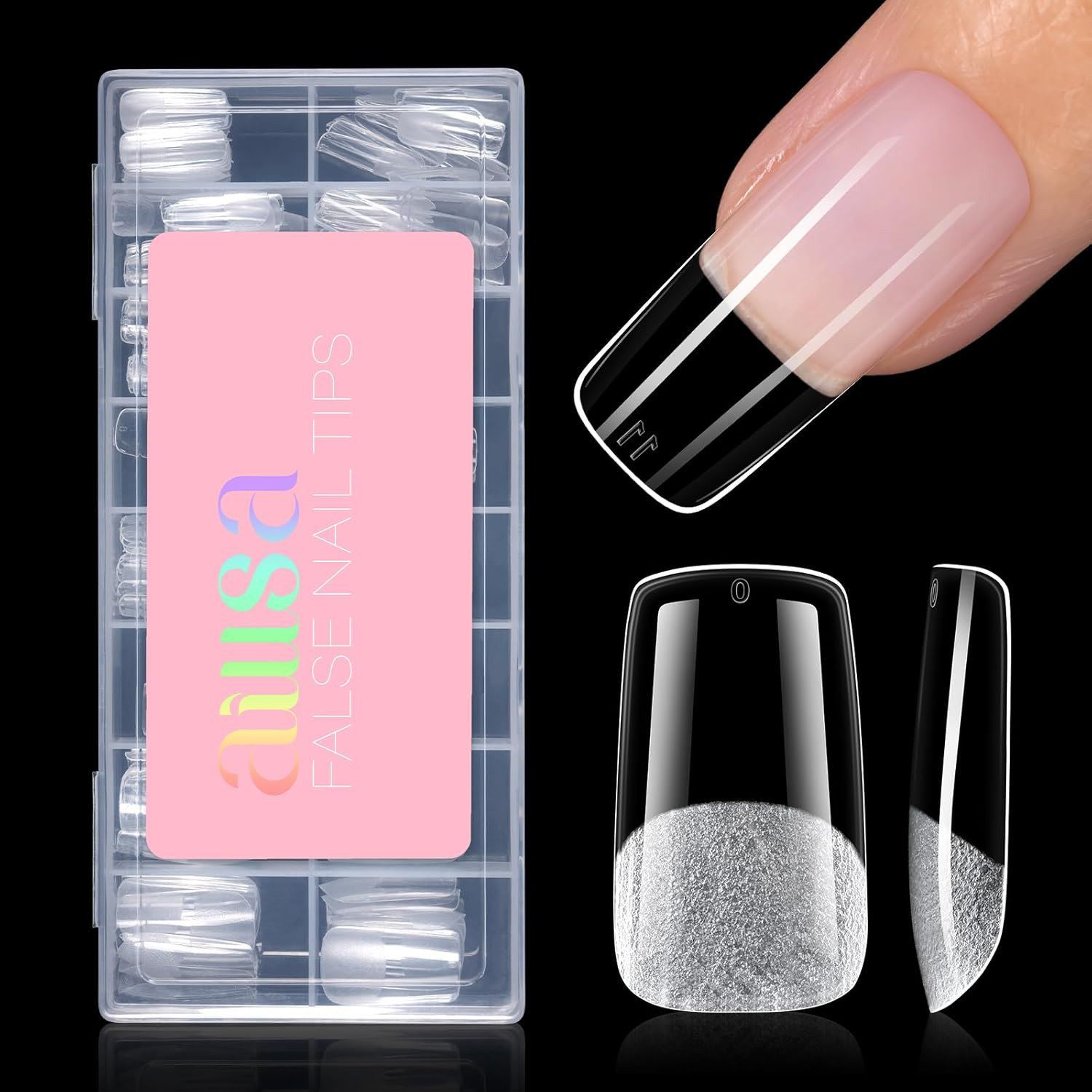 Medium Square Pre-Filed Nail Tips 120Pcs for Nail Salon Lovers | Full Cover, Hal