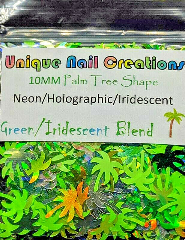 PALM TREE SHAPE GLITTER Holo/Neon~Nail•Acrylic•Gel•Body Art•Face•Festival