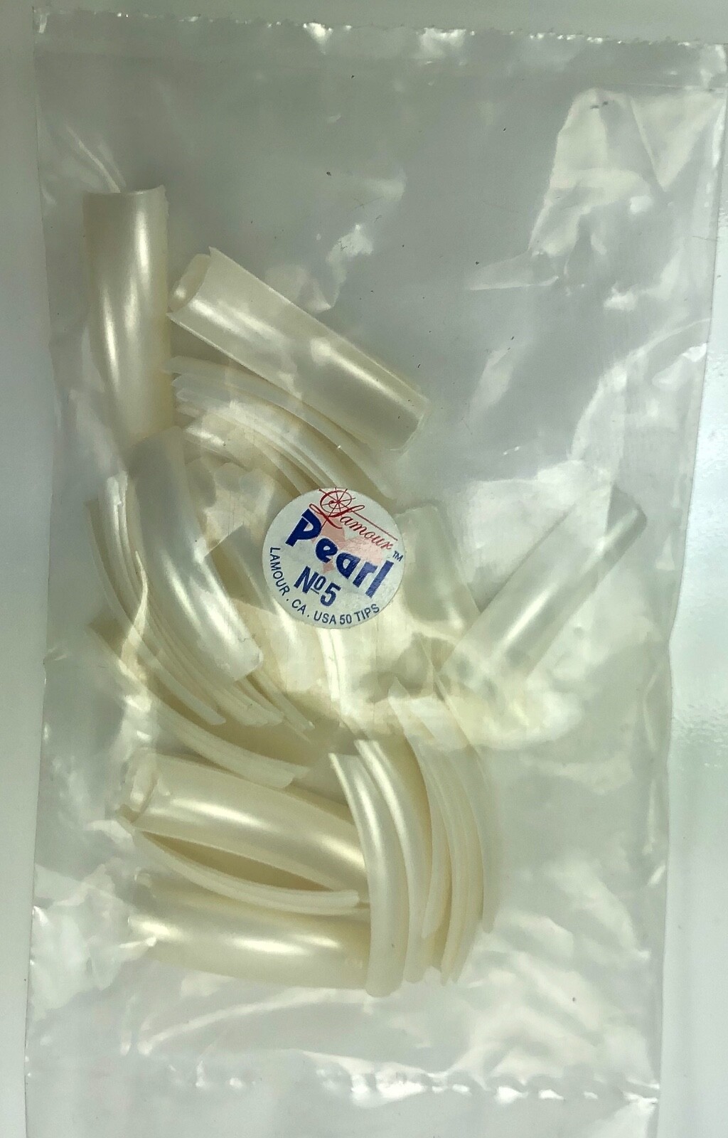 * Lamour Professional Nail Tips French PEARL White 0-10 Made in USA 550ct