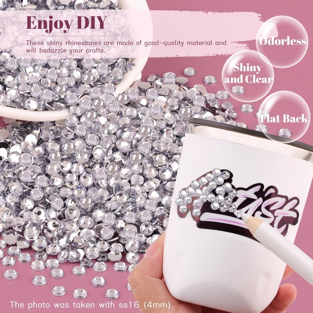 5000PCS Clear 3mm Resin Rhinestones Flatback Crystals for Crafts DIY Nail Art