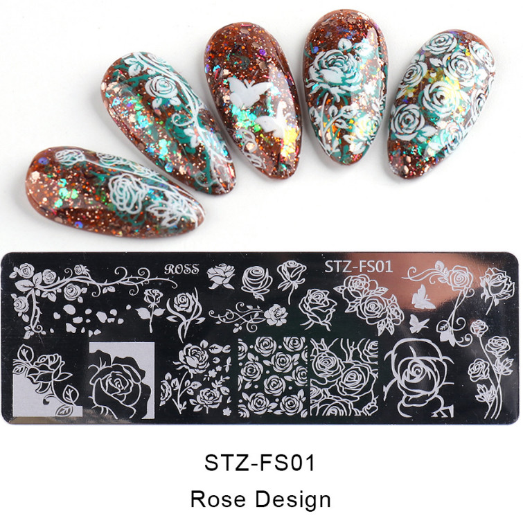 Leopard Bow Lace Snake Flowers Nail Art Stamping Manicure Template Image Plate