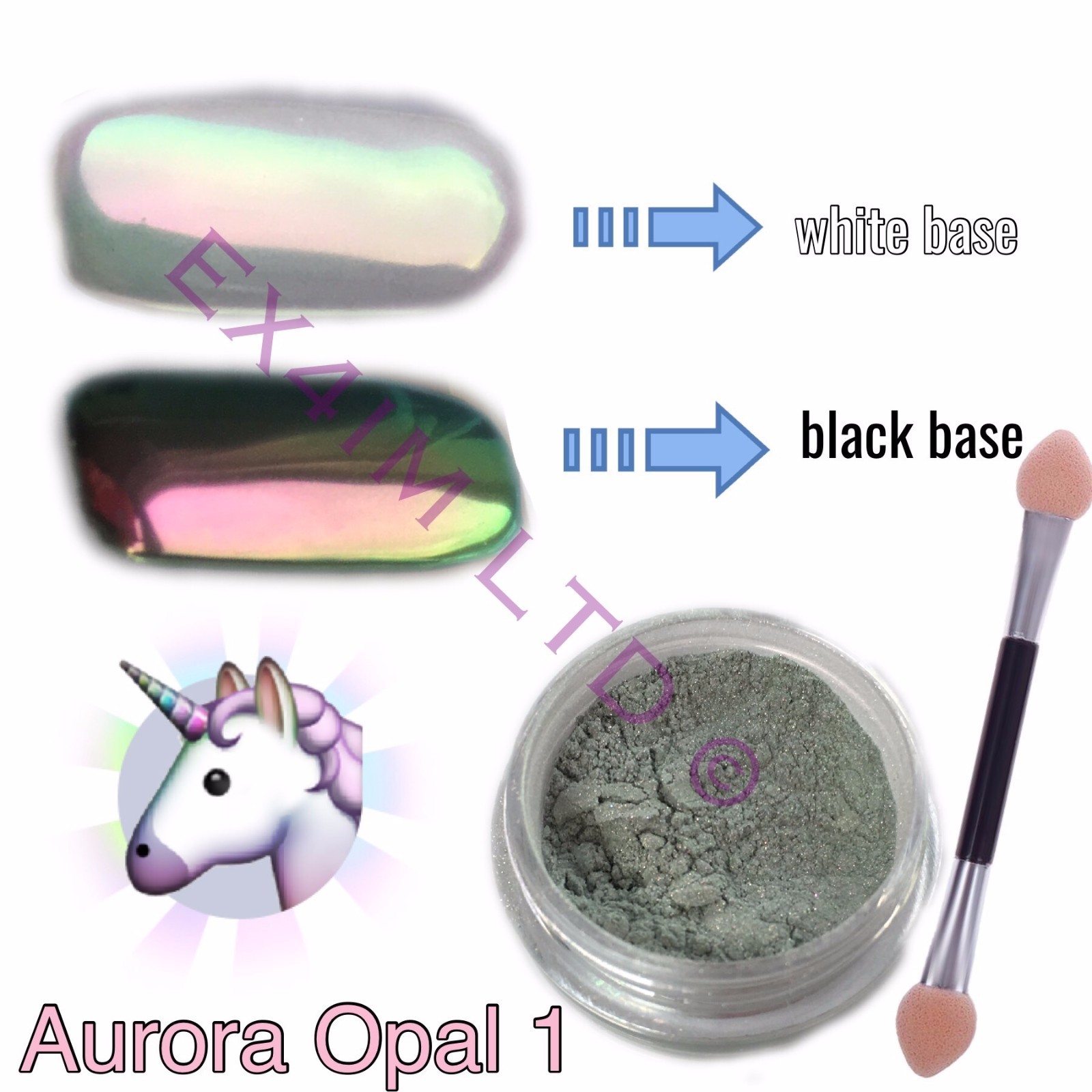 Aurora Unicorn Nail Powder 10ml Large Pot Rainbow Chrome Pigment Nails Salon UK