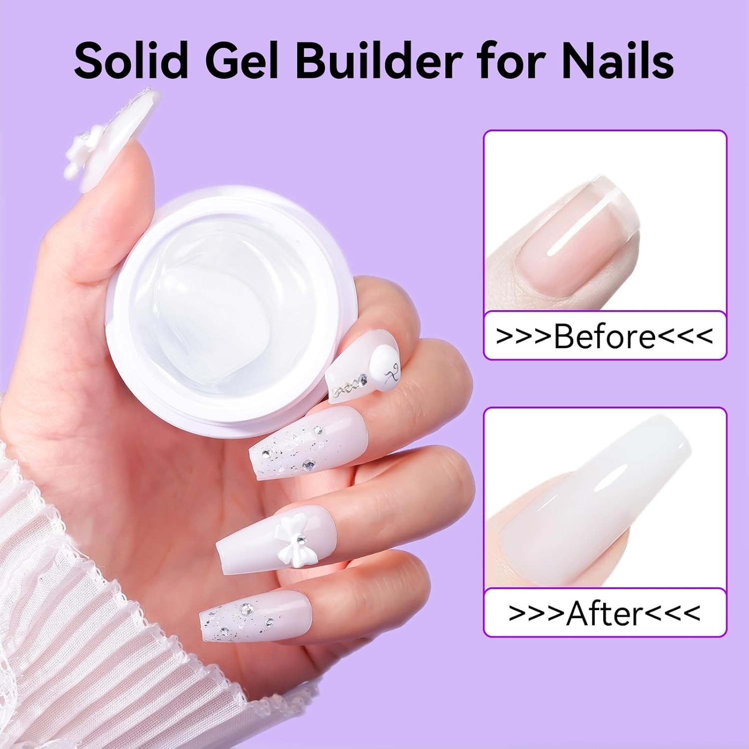 Solid Builder Nail Gel – 4-in-1 Non-Sticky Gel for Stunning 3D Nail Art Designs