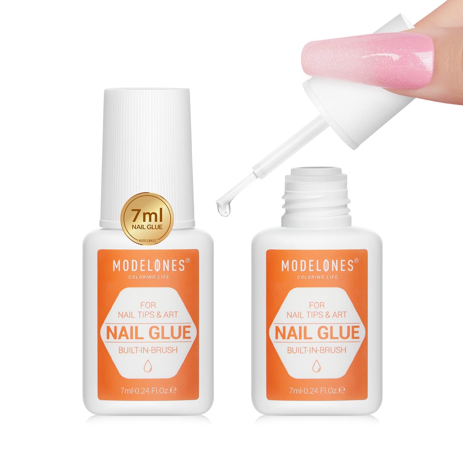 Nail Glue for Press Ons Nails Strong 2pcs 14ml Nails Tips Brush On Long Lasti…