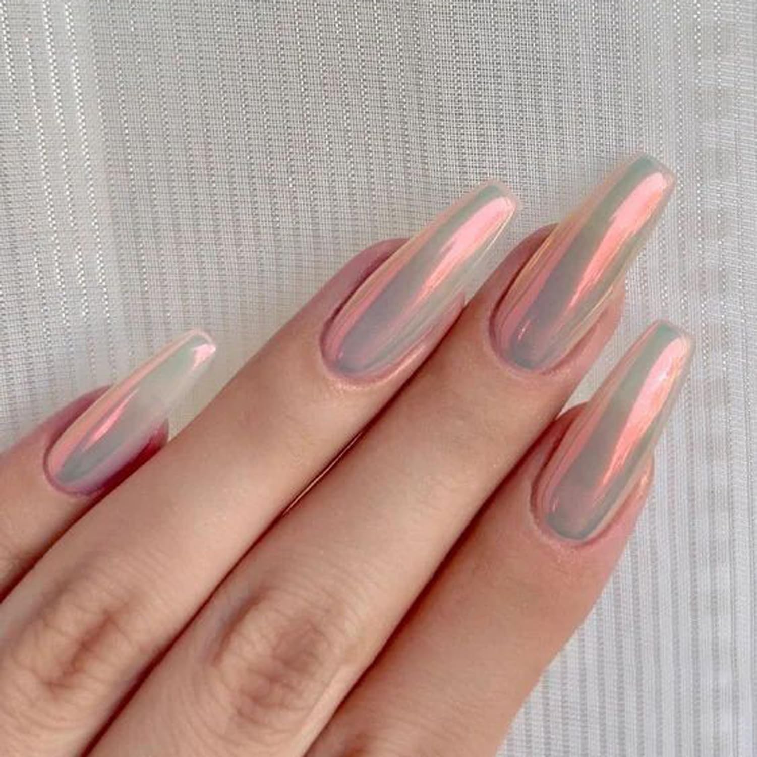 Orange Pearl Chrome Nail Nail Art Glitter,Metallic Iridescent Chrome Nail for…