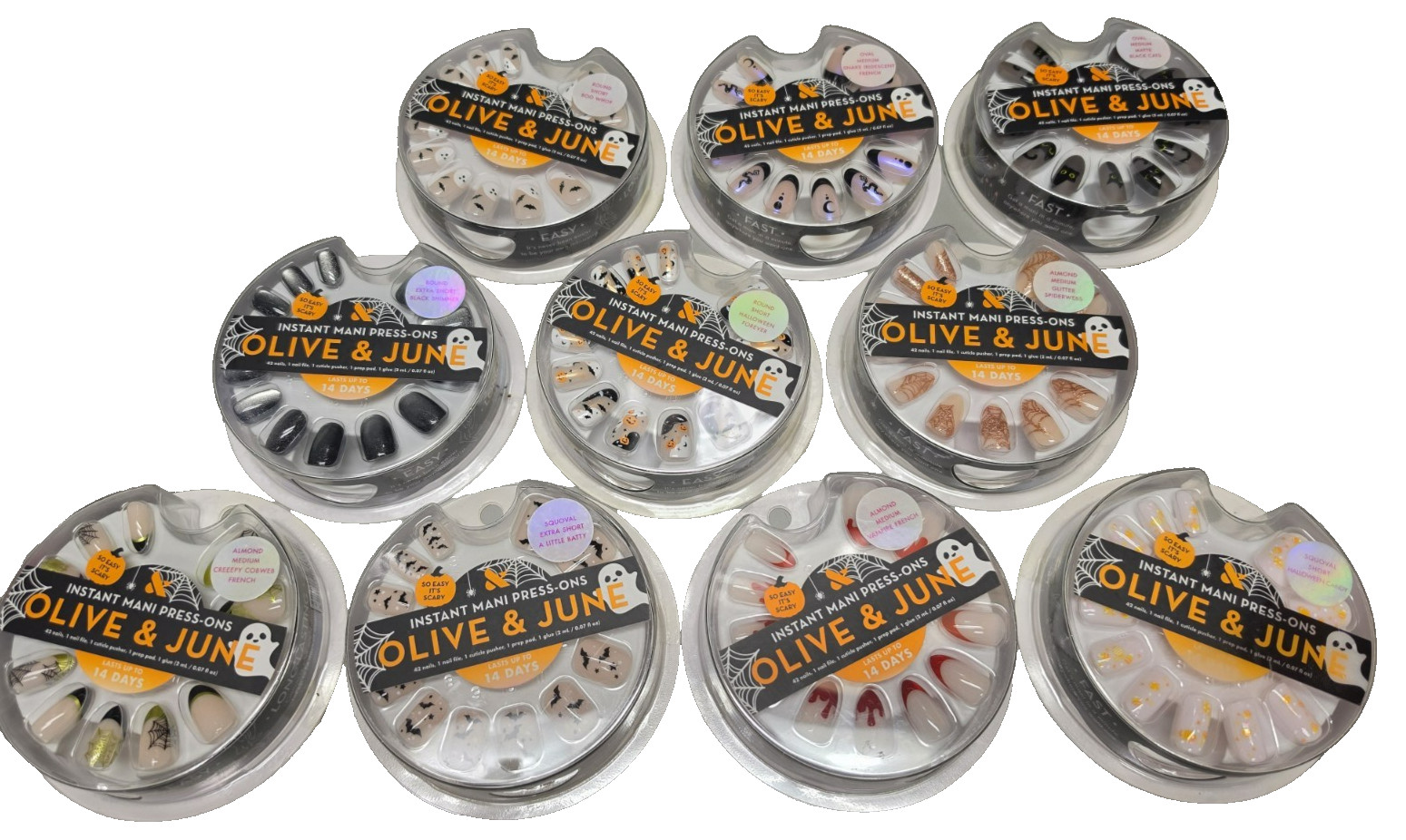 TEN Different HALLOWEEN Olive & June Mani Press on Nails – pics of each style