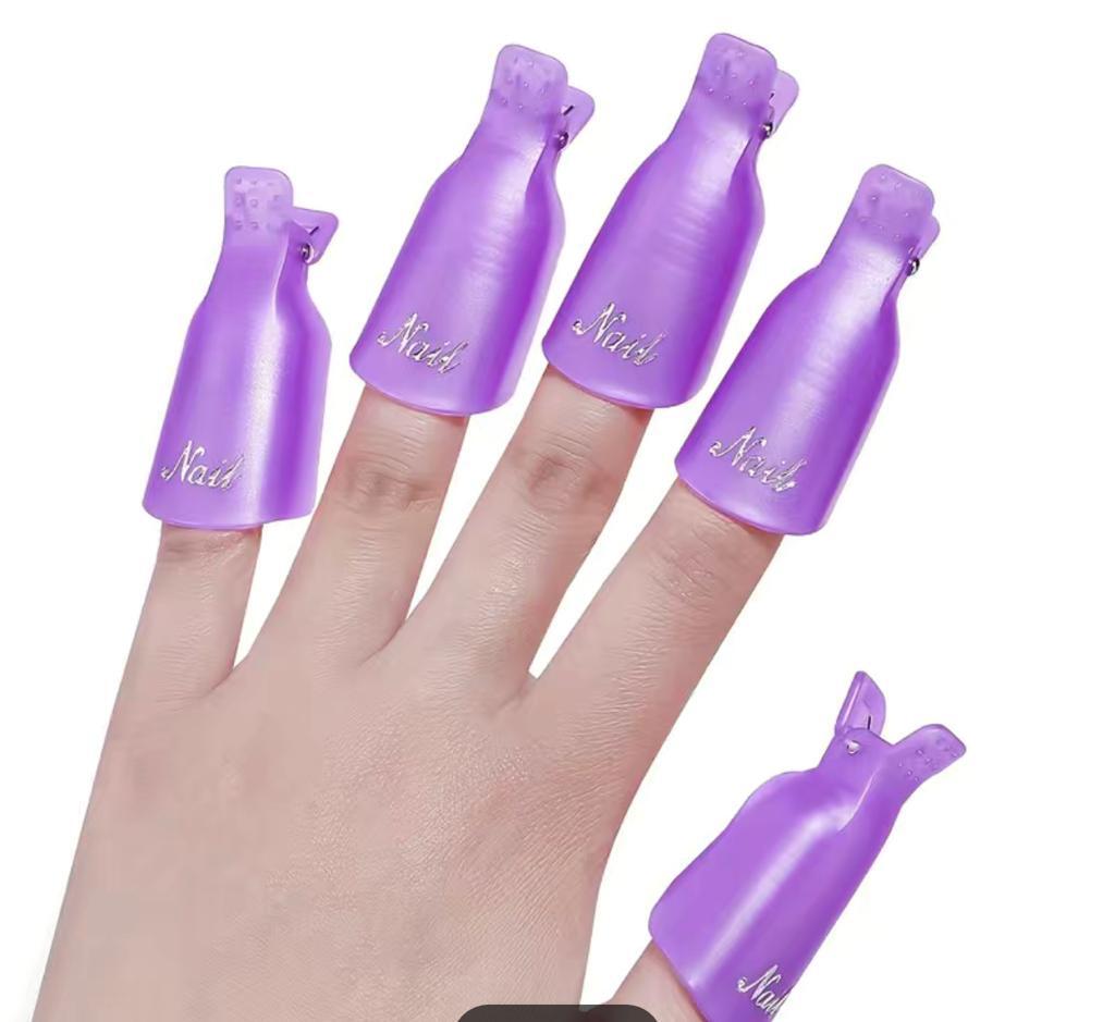 5Pcs/10Pcs UV Gel Polish Remover Wraps Silicone Soak Off Cap Clip Nail Art Tools