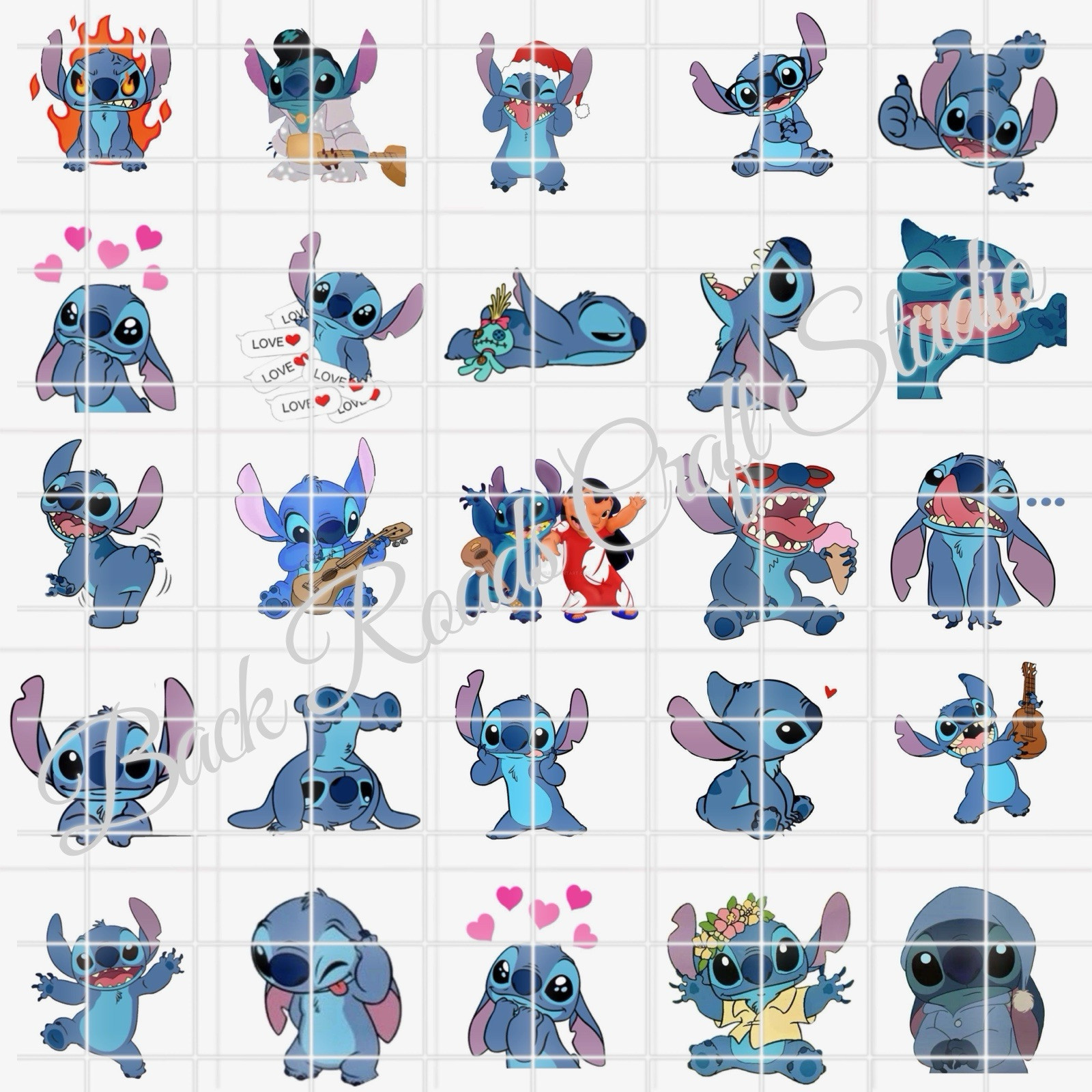 Stitch Waterslide Decals For Finger Nails, Hot Wheels, Etc (set of 50) KS