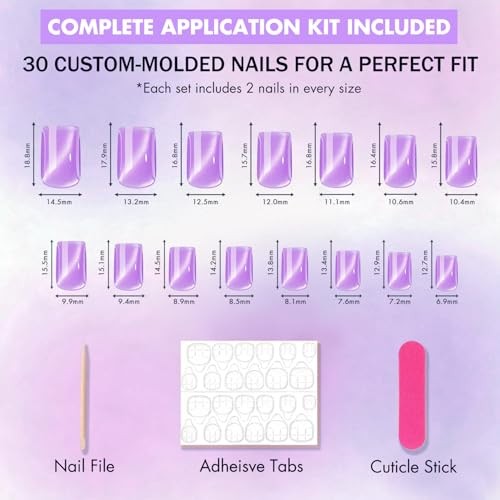 Cat Eye Dark Red Press on Nails Short, 30 Pcs Press on Nails black to red
