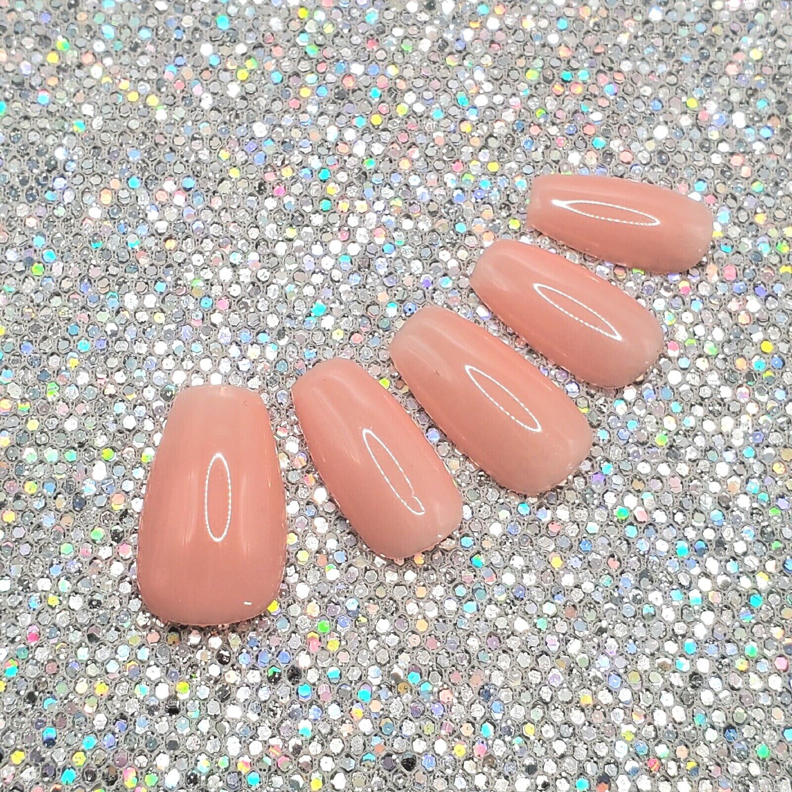 #03 Beige Pink Jelly Nude Press On Nails | Handmade | Hard Gel Glue On Nails