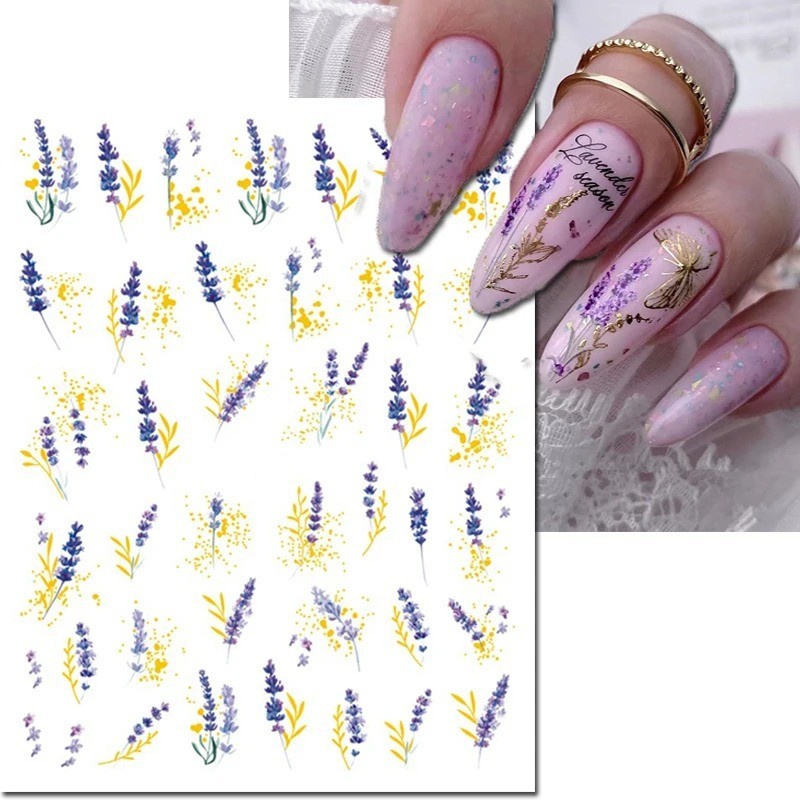 5D Embossed Floral Nail Art Stickers — Decals for Manicure Decoration
