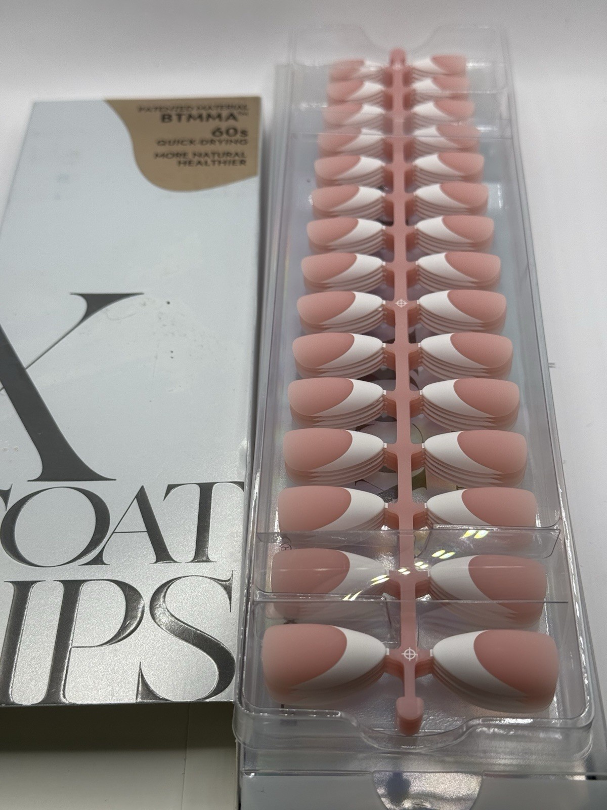 2-Pack Btartboxnails 60s Quick Drying X Coat Tips Long Square & Medium Almond