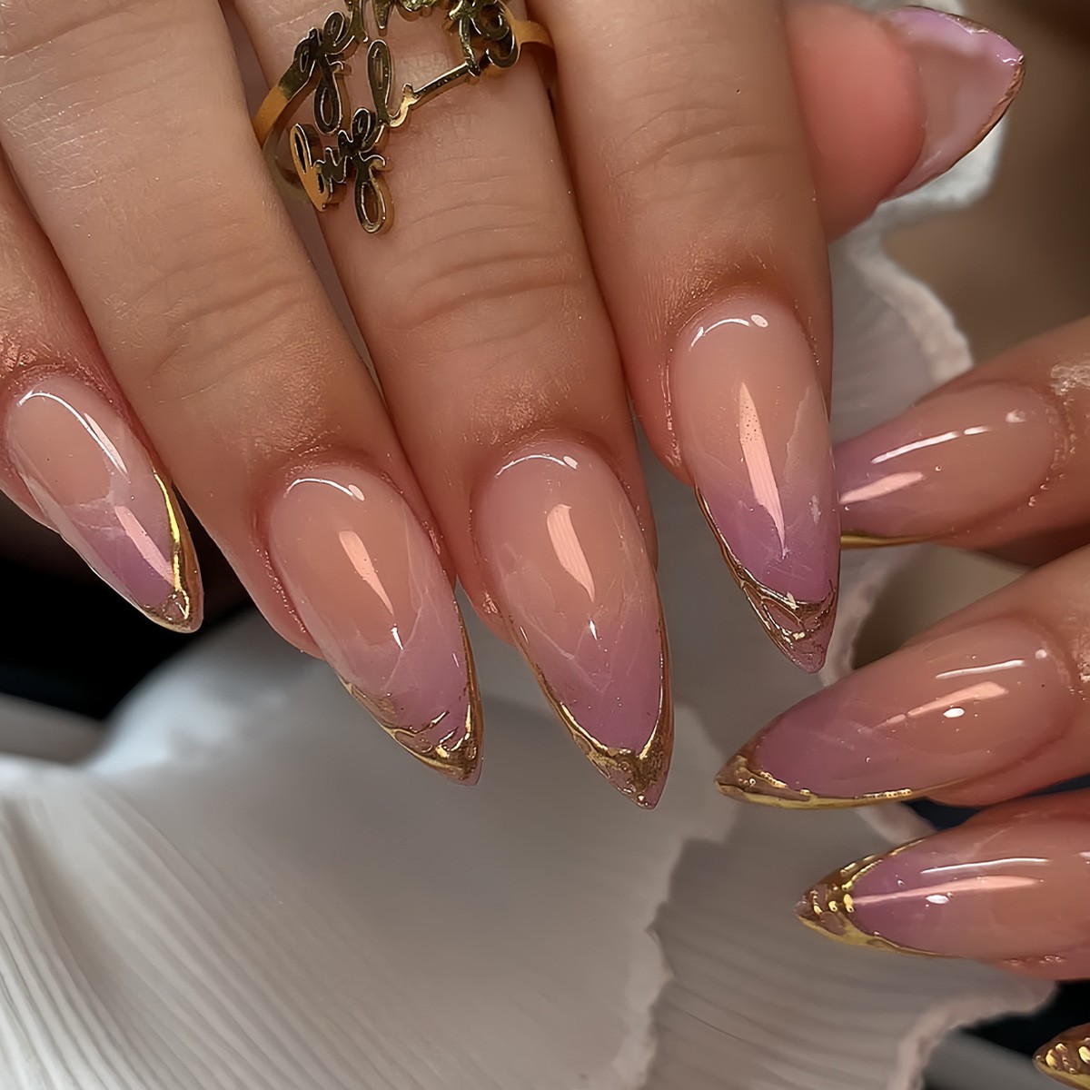 Elegant French Gradient Gold Nail Patches Wholesale from Factory