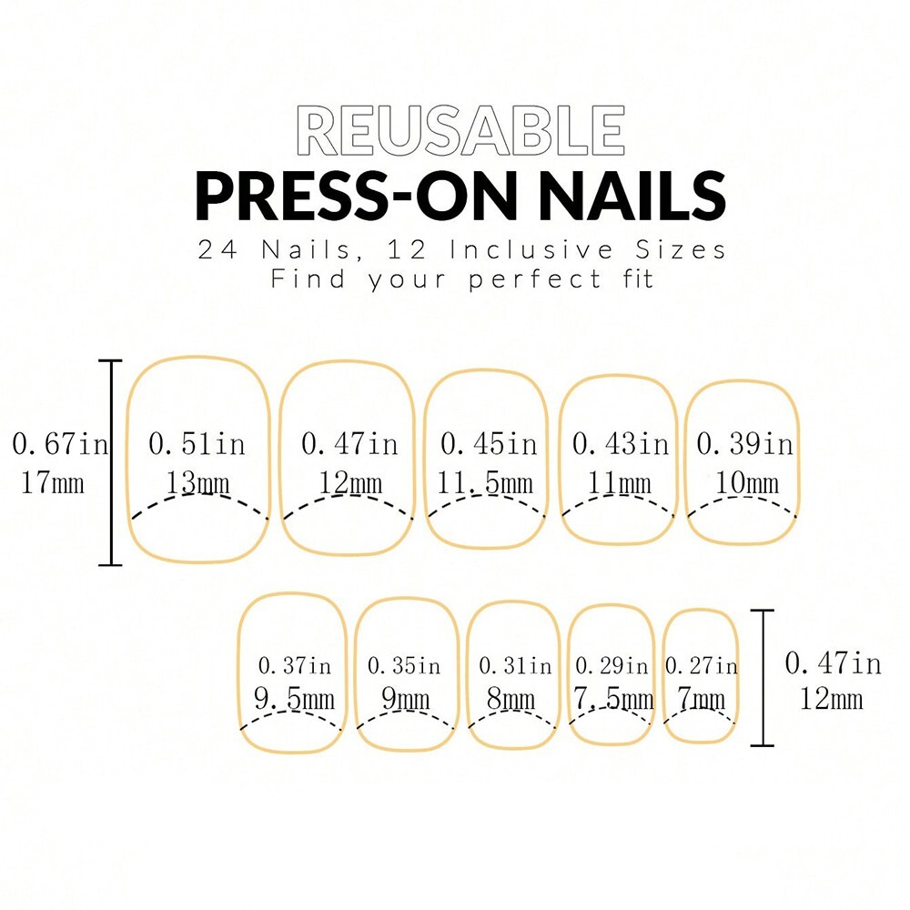 Uñas postizas decoradas Acrílicas Falsas 24pack French Natural Look