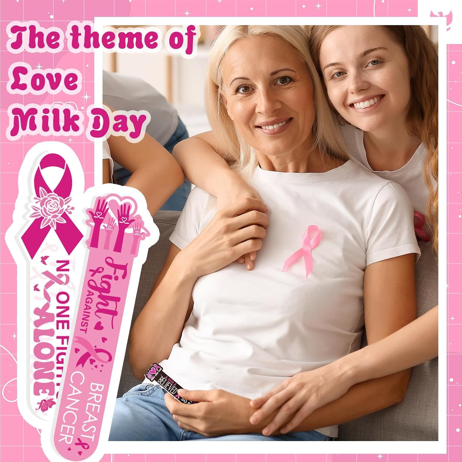 50 Pcs Breast Cancer Awareness Nail Files, Pink Ribbon Manicure Tools | Pink