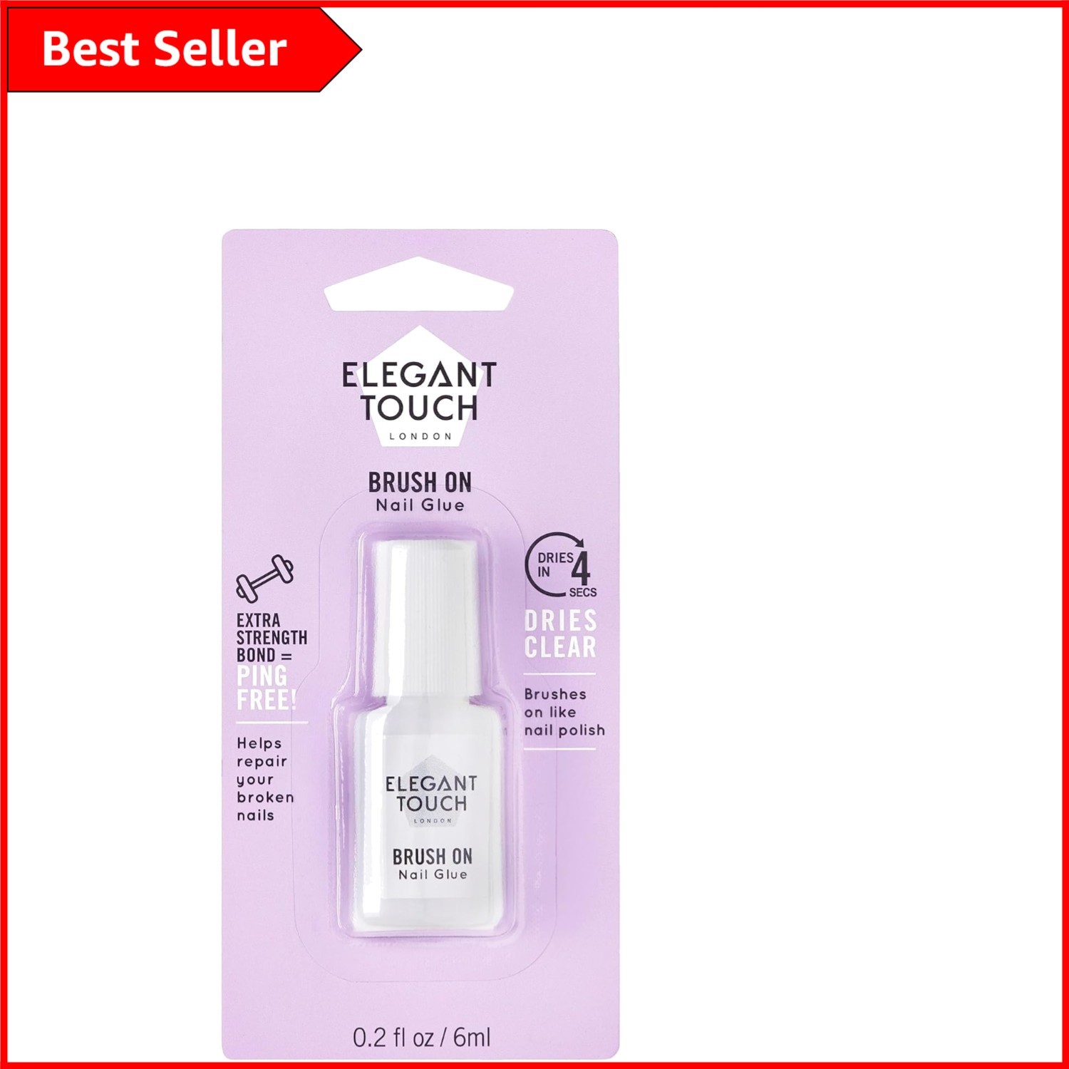 Clear 6ml Nail Glue with Brush Applicator – Strong Bond for Nail Enthusiasts