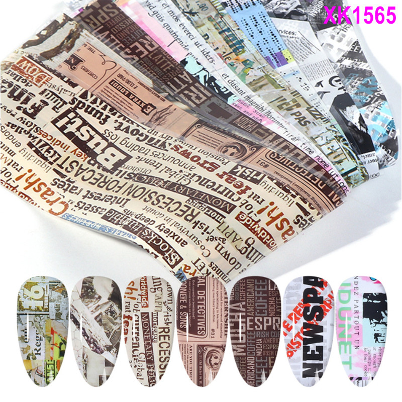Camouflage Digital Camo Plaid Dapple Nail Foil Transfer Sticker 10pcs 20X4cm