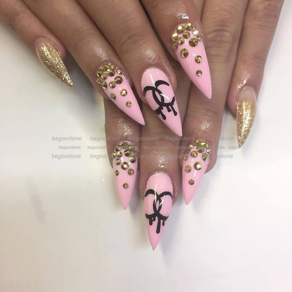 1440pcs Flat Back Gold Nail Art Decorations Crystal Glass Rhinestone SS3-SS20