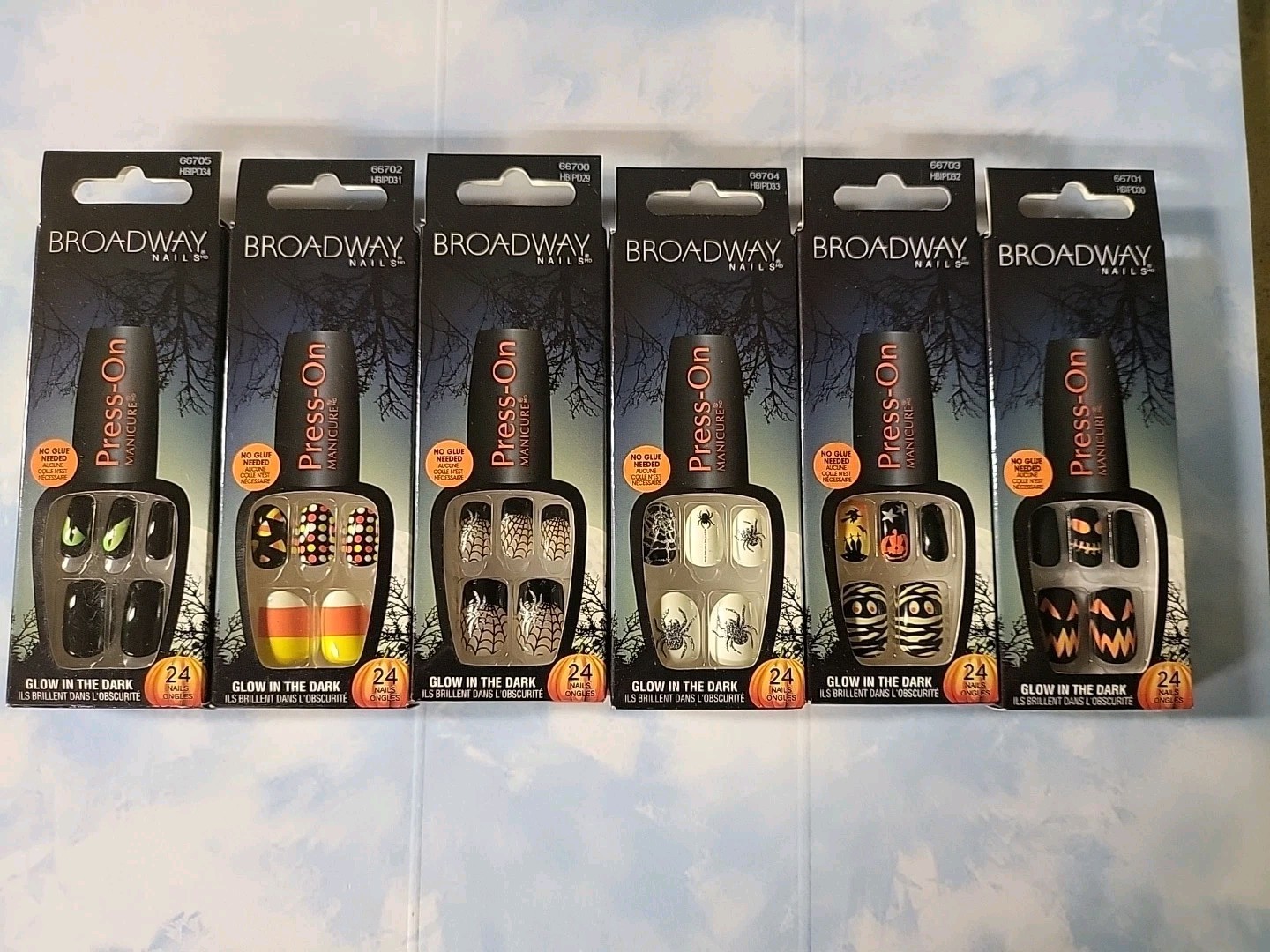 Lot Of 6 Kiss Broadway Nails Press-On Manicure Halloween Nails