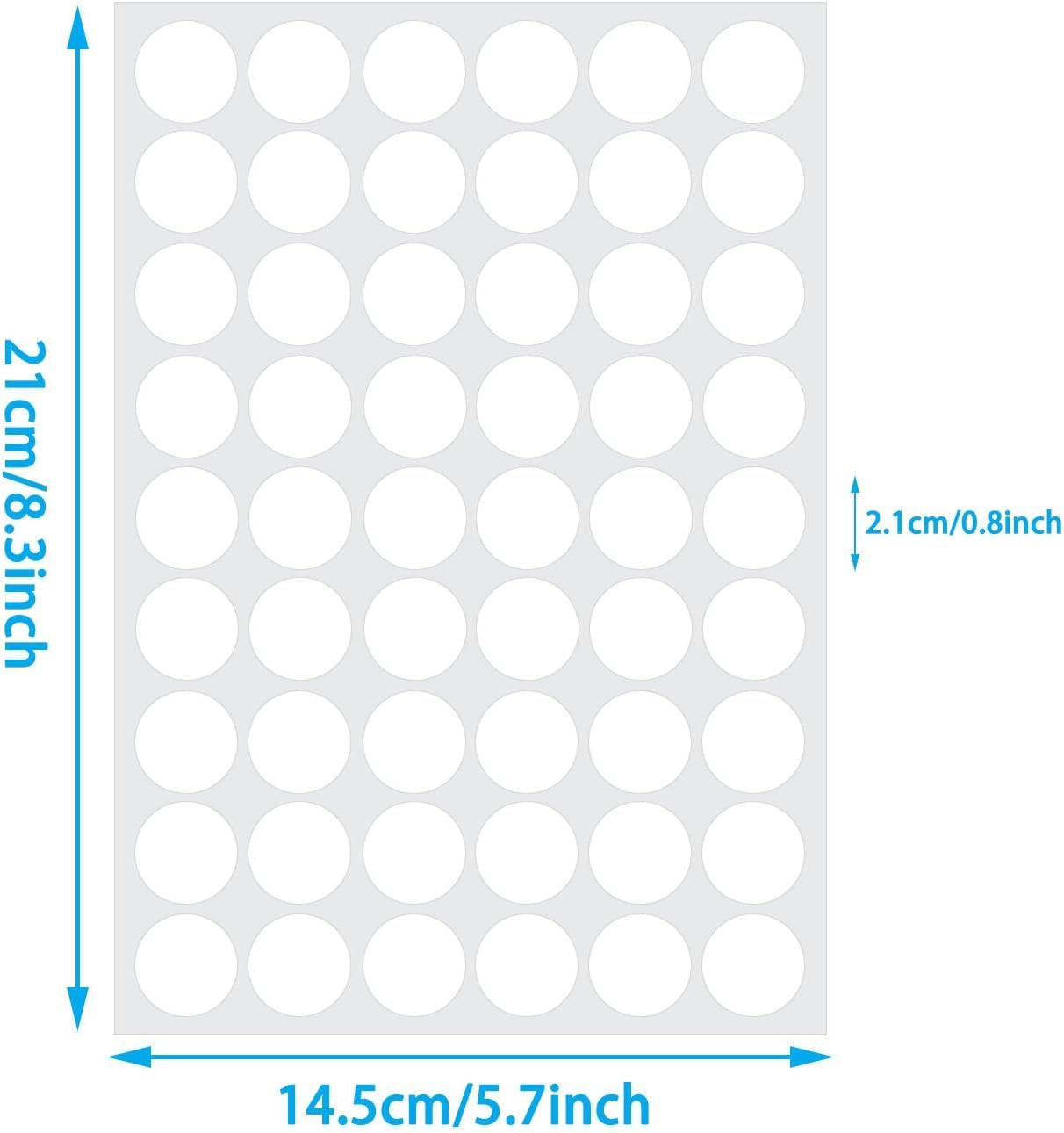 2 Sheets 108 Pcs Screw Hole Cover Stickers, 21 Mm/0.8 Inch Self-Adhesive White S